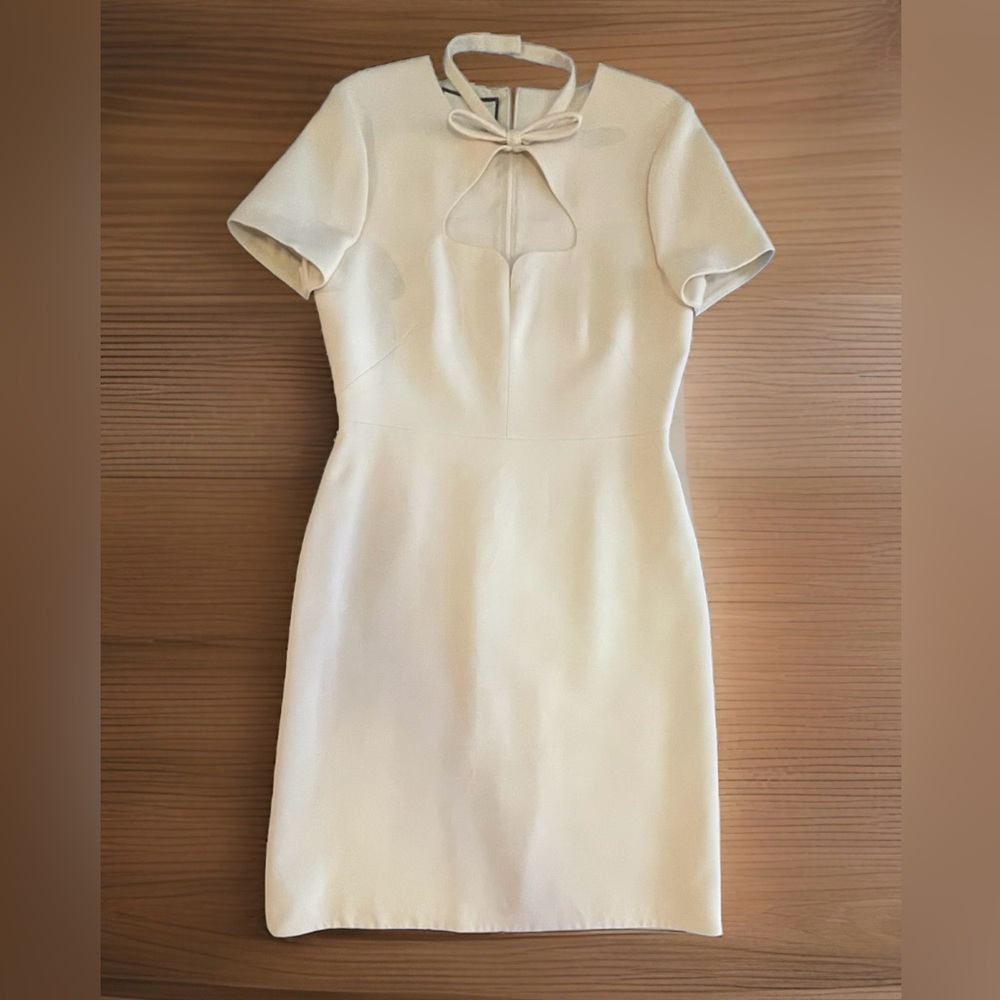 Gucci Cream  Midi Dress with Keyhole Detail